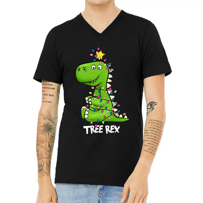 Tree Rex Xmas Trex Christmas Dinosaur V-Neck T-Shirt