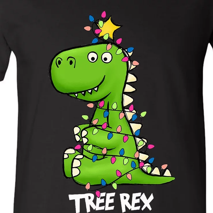 Tree Rex Xmas Trex Christmas Dinosaur V-Neck T-Shirt