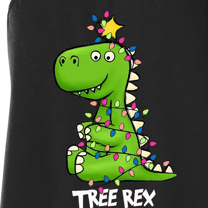 Tree Rex Xmas Trex Christmas Dinosaur Women's Racerback Tank