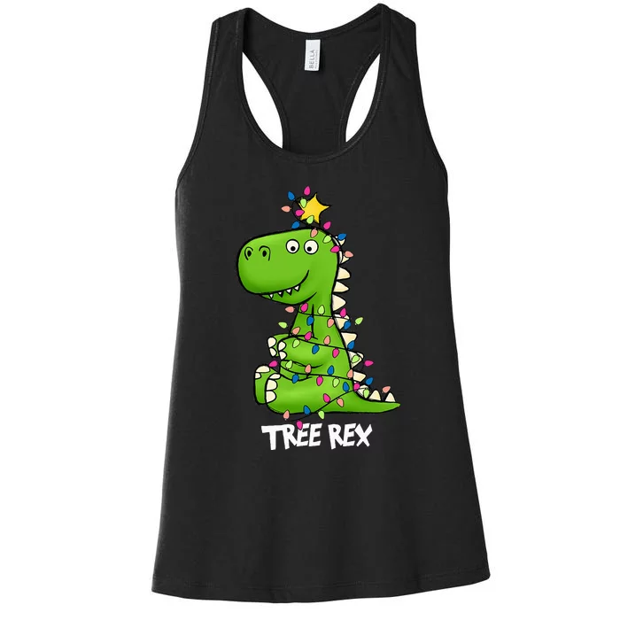 Tree Rex Xmas Trex Christmas Dinosaur Women's Racerback Tank