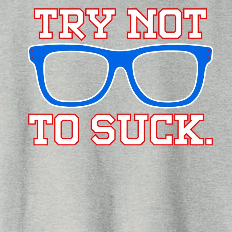 Try Not To Suck Chicago! Baseball Glasses Women's Crop Top Tee