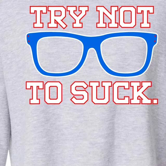 Try Not To Suck Chicago! Baseball Glasses Cropped Pullover Crew