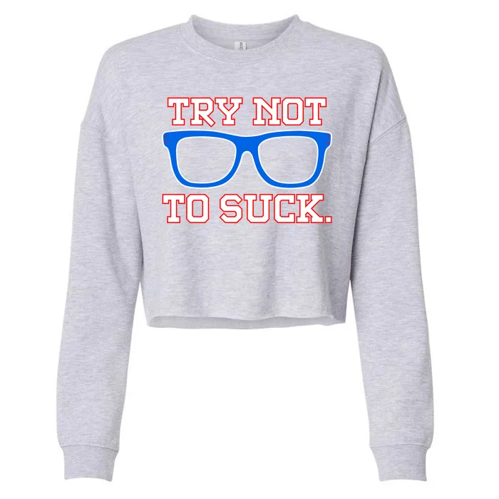 Try Not To Suck Chicago! Baseball Glasses Cropped Pullover Crew