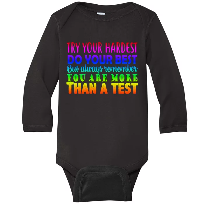 Try Your Hardest On The Test Day Baby Long Sleeve Bodysuit