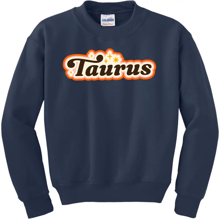 Taurus Retro Zodiac Birthday Kids Sweatshirt