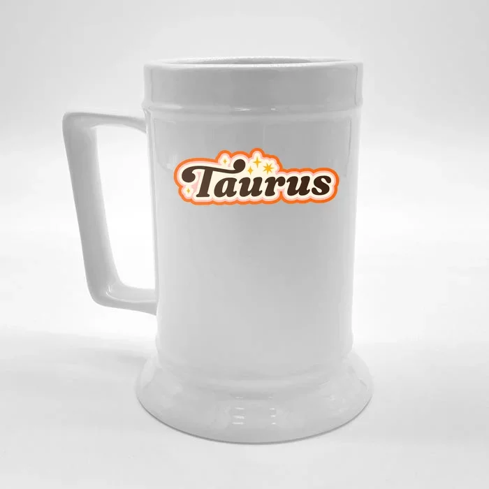 Taurus Retro Zodiac Birthday Front & Back Beer Stein