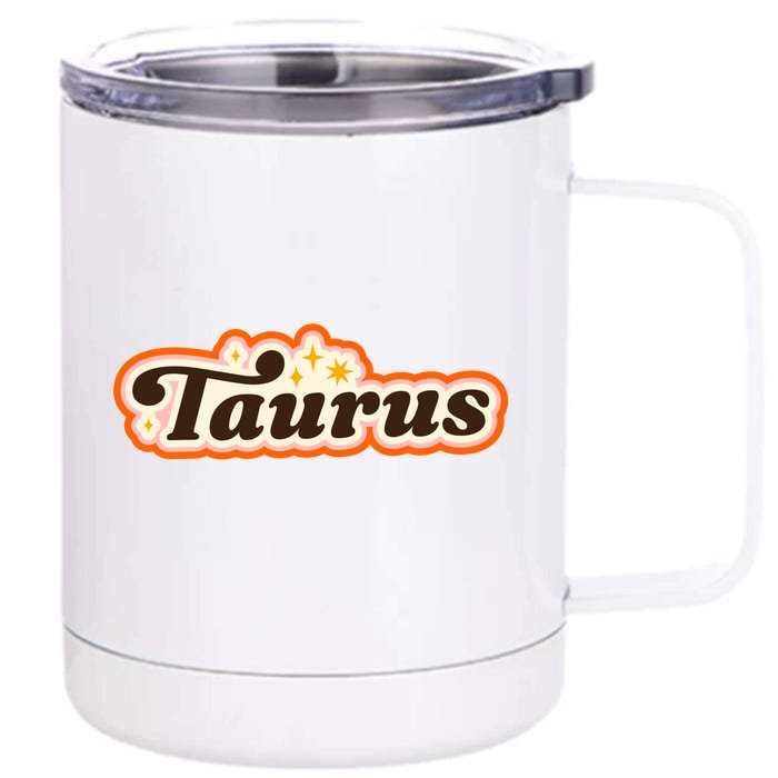 Taurus Retro Zodiac Birthday Front & Back 12oz Stainless Steel Tumbler Cup