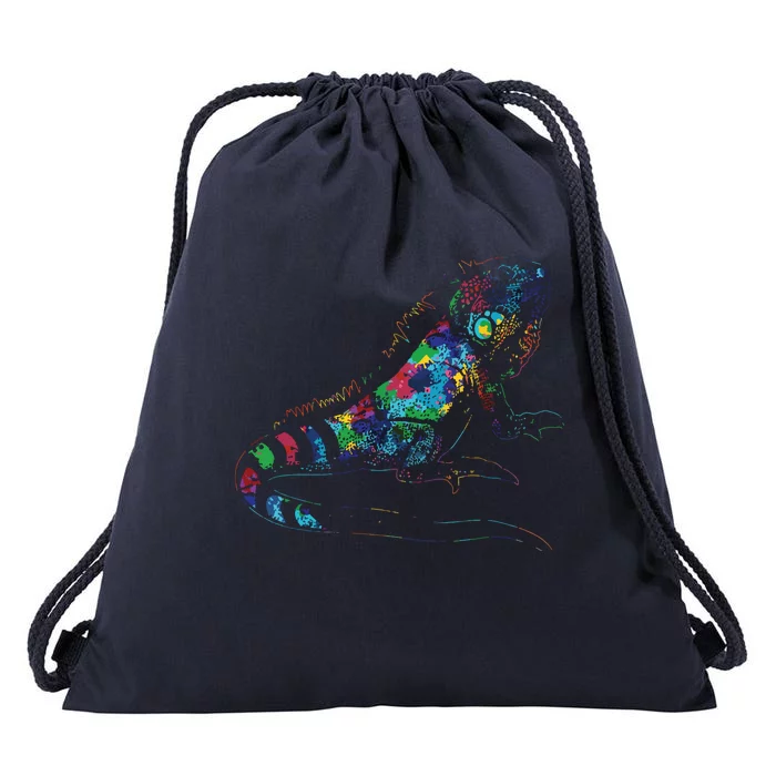 Tropic Reptile Zoo Keeper Gift Idea Iguana Drawstring Bag