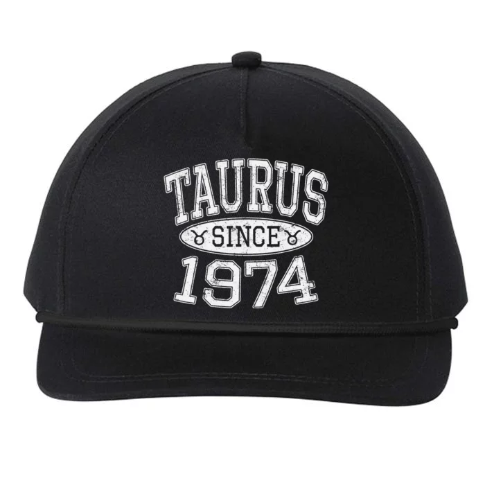 Taurus Since 1974 Vintage Taurus Birthday Snapback Five-Panel Rope Hat