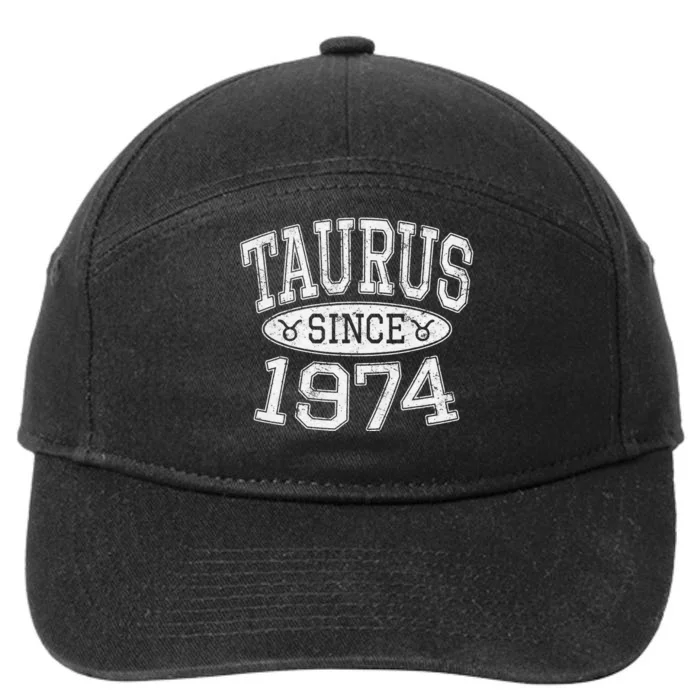 Taurus Since 1974 Vintage Taurus Birthday 7-Panel Snapback Hat