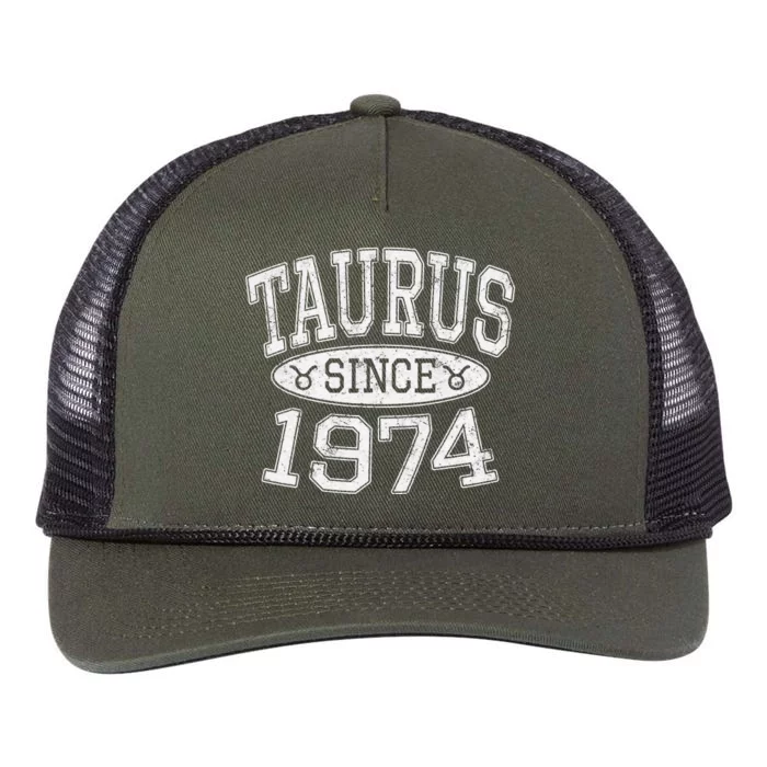 Taurus Since 1974 Vintage Taurus Birthday Retro Rope Trucker Hat Cap