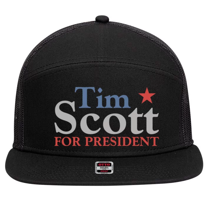 Tim Scott 2024 For President 7 Panel Mesh Trucker Snapback Hat