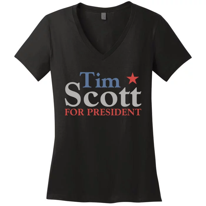 Tim Scott 2024 For President Women's V-Neck T-Shirt