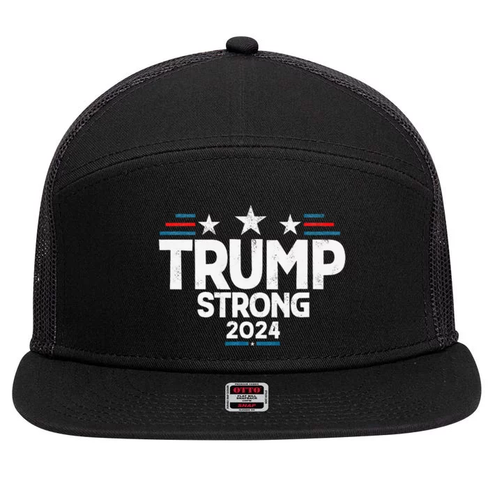 Trump Strong 2024 Vintage Usa 7 Panel Mesh Trucker Snapback Hat