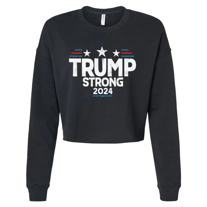 Trump Strong 2024 Vintage Usa Cropped Pullover Crew