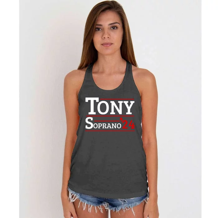 Tony Soprano 2024 Comedy Retro Humor Women's Knotted Racerback Tank