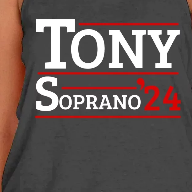 Tony Soprano 2024 Comedy Retro Humor Women's Knotted Racerback Tank