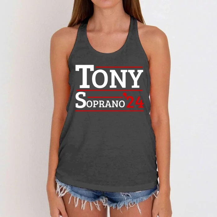 Tony Soprano 2024 Comedy Retro Humor Women's Knotted Racerback Tank