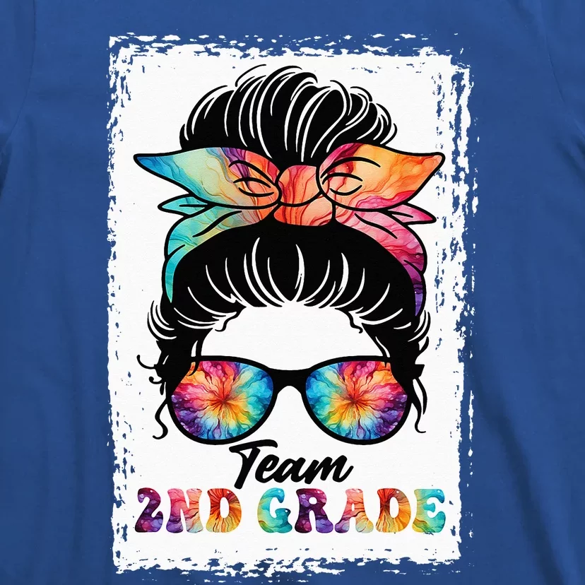 Team Second 2nd Grade Messy Bun Back To School Funny T-Shirt