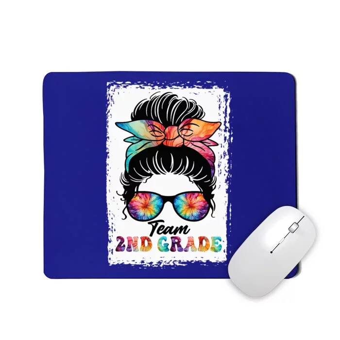 Team Second 2nd Grade Messy Bun Back To School Funny Mousepad