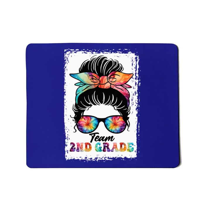 Team Second 2nd Grade Messy Bun Back To School Funny Mousepad