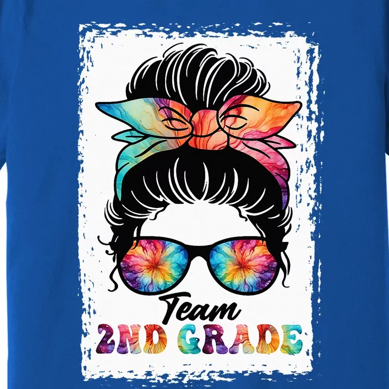 Team Second 2nd Grade Messy Bun Back To School Funny Premium T-Shirt