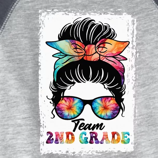 Team Second 2nd Grade Messy Bun Back To School Funny Toddler Fine Jersey T-Shirt