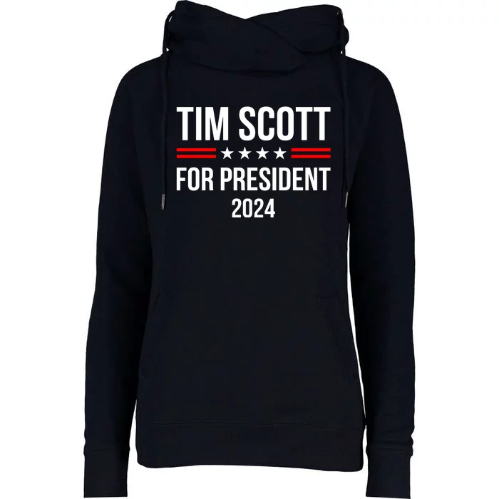 Tim Scott 2024 For President Election Campaign Republican Womens Funnel Neck Pullover Hood