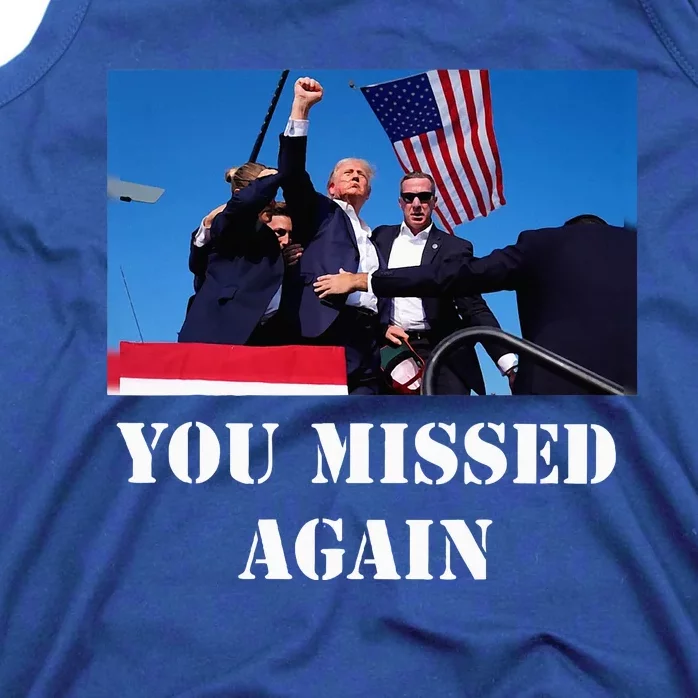 Trump Shooting 2024 You Missed Again Vote For Trump Tank Top