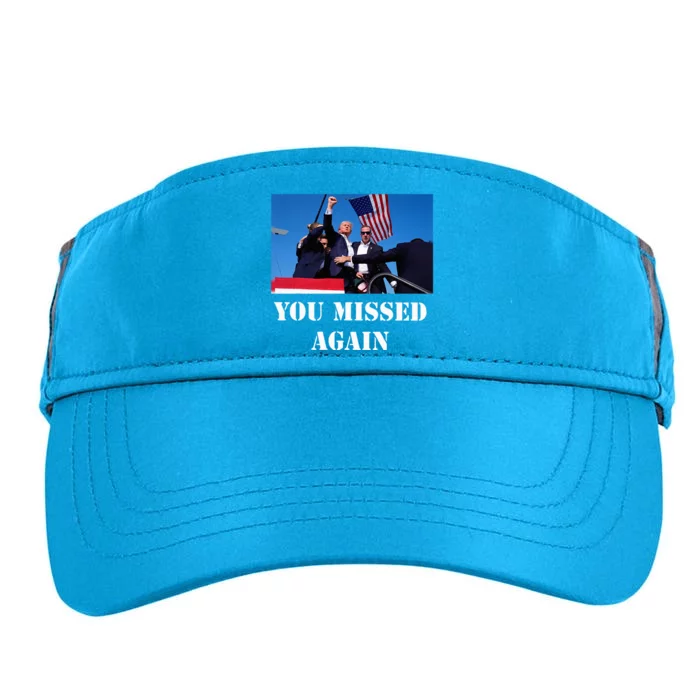 Trump Shooting 2024 You Missed Again Vote For Trump Adult Drive Performance Visor