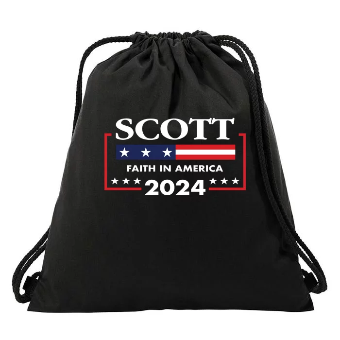 Tim Scott 2024 For President Election Campaign US Flag Drawstring Bag