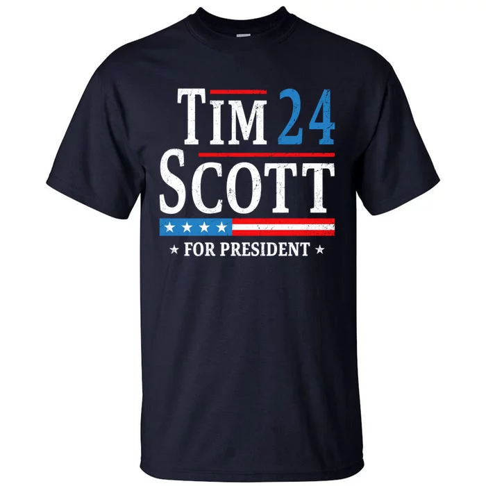 Tim Scott 2024 For President Election Campaign US Flag Tall T-Shirt