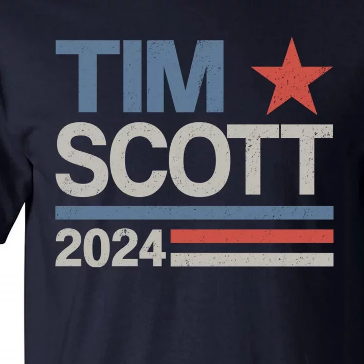 Tim Scott 2024 For President Election Campaign US Flag Tall T-Shirt