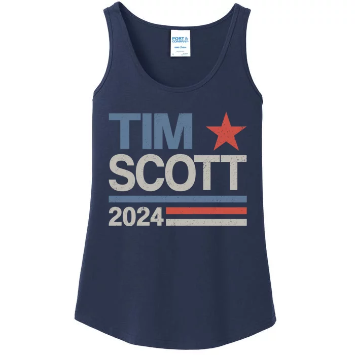 Tim Scott 2024 For President Election Campaign US Flag Ladies Essential Tank