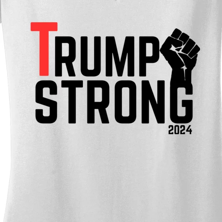 Trump Strong 2024 Women's V-Neck T-Shirt