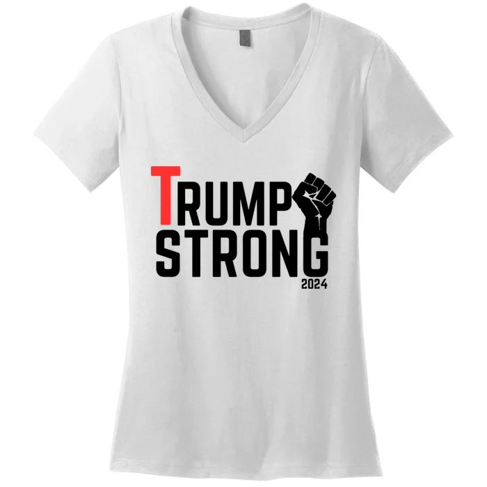 Trump Strong 2024 Women's V-Neck T-Shirt