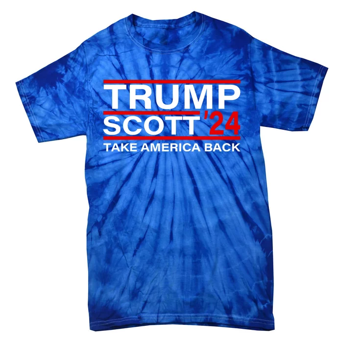 Trump Scott 2024 Take America Back Pro Trump 24 Tie-Dye T-Shirt