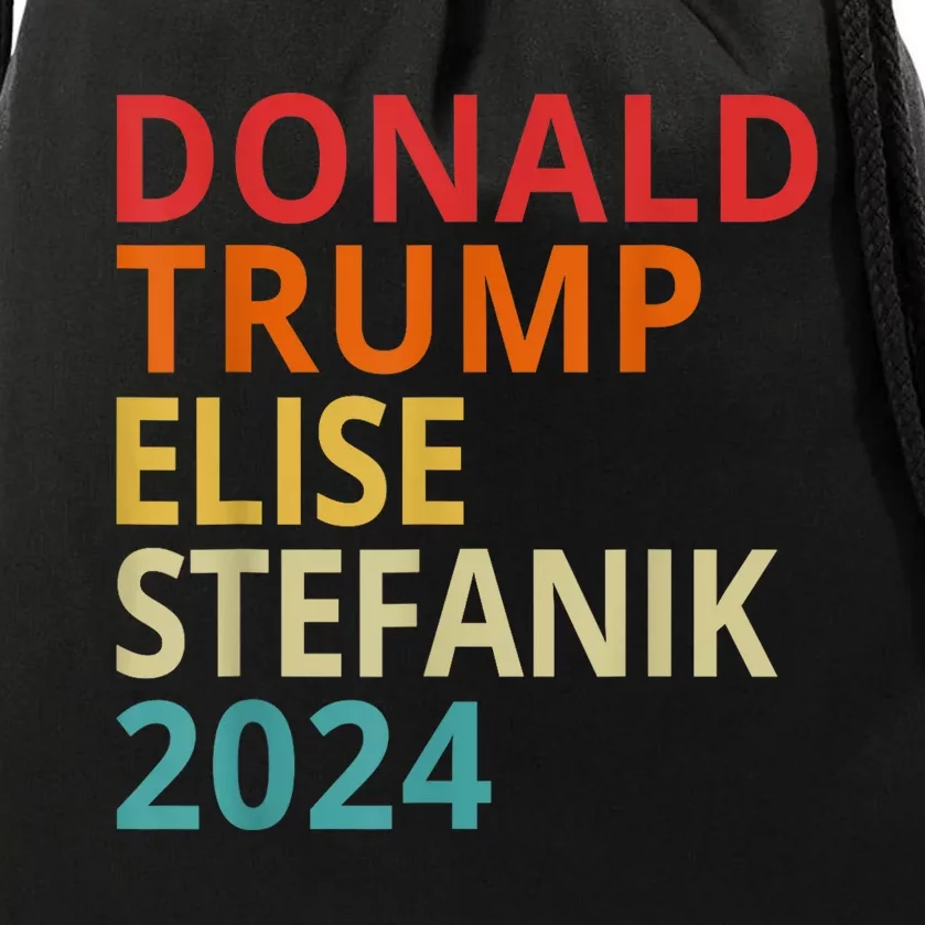 Trump Stefanik 2024 President Election Pro America Us Flag Drawstring Bag