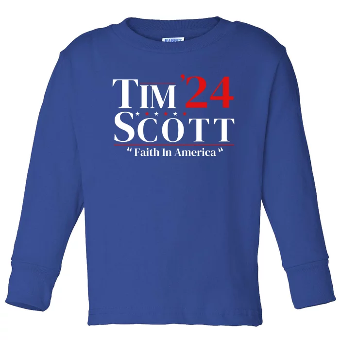 Tim Scott 2024 For President Toddler Long Sleeve Shirt