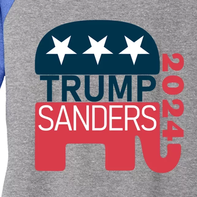 Trump Sanders 2024 President Vote Usa Election Maga Gift Women's Tri-Blend 3/4-Sleeve Raglan Shirt