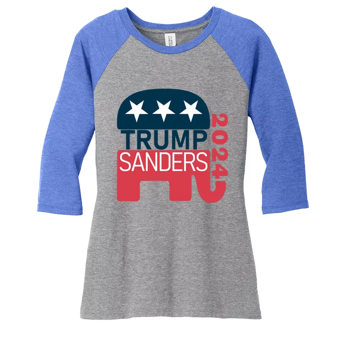 Trump Sanders 2024 President Vote Usa Election Maga Gift Women's Tri-Blend 3/4-Sleeve Raglan Shirt