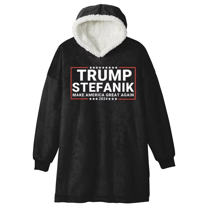 Trump Stefanik 24 Donald Trump Elise Stefanik Election 2024 Hooded Wearable Blanket