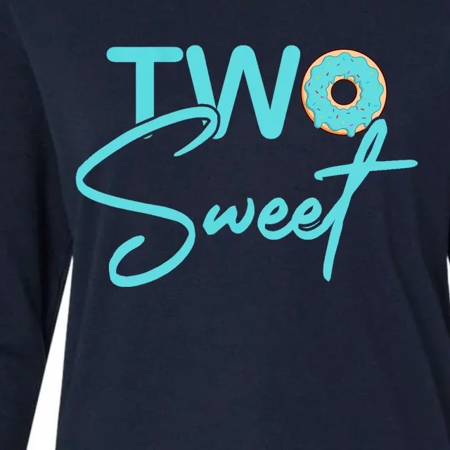 TWO SWEET 2 YEAR OLD 2nd Birthday Gift Donut Womens Cotton Relaxed Long Sleeve T-Shirt