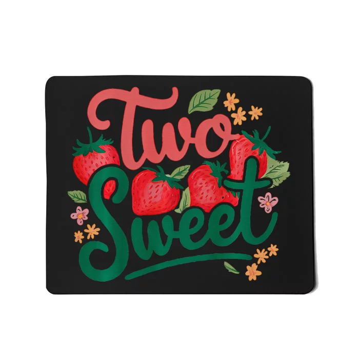 Two Sweet 2nd Birthday Strawberry Theme 2 Year Old Mousepad