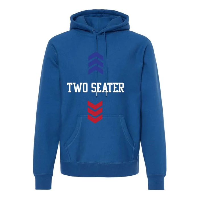 Two Seater 4th Of July American Flag Dad Joke Gift Premium Hoodie