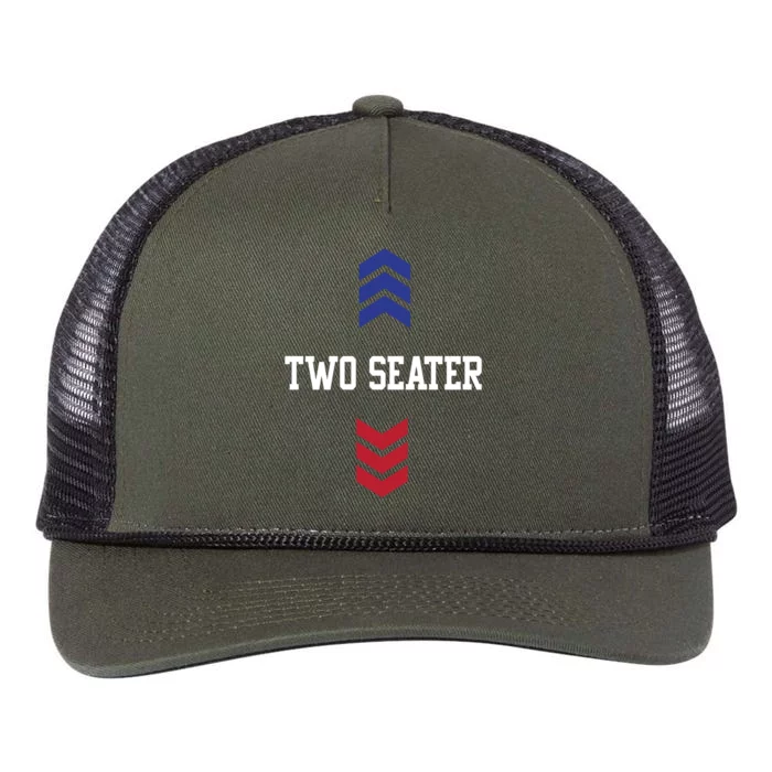 Two Seater 4th Of July American Flag Dad Joke Gift Retro Rope Trucker Hat Cap