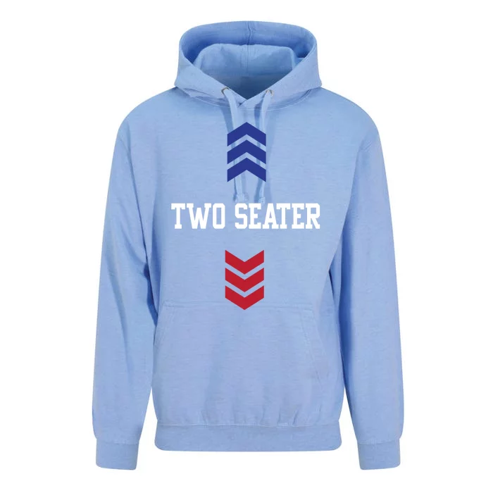 Two Seater 4th Of July American Flag Dad Joke Gift Unisex Surf Hoodie