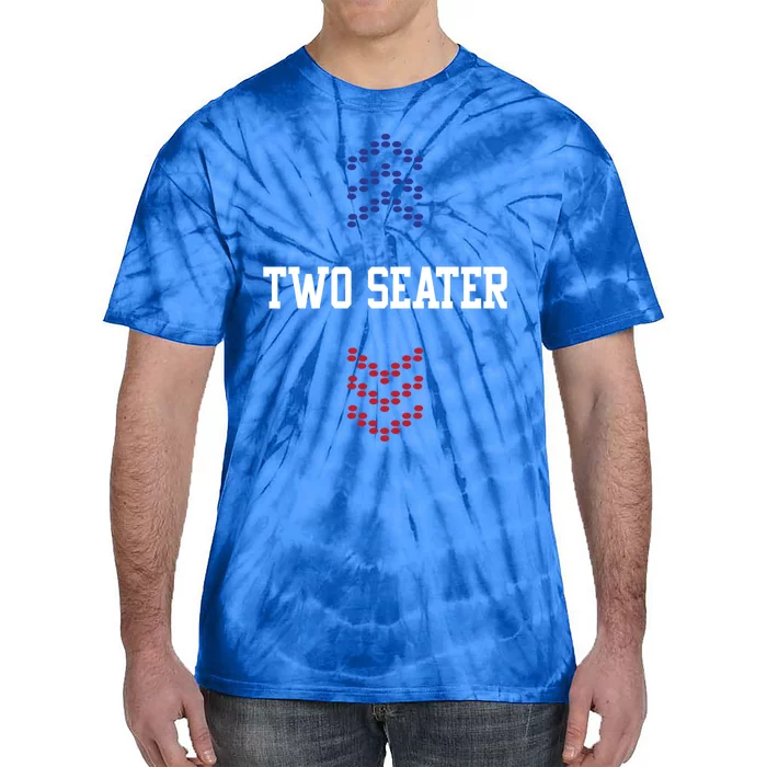 Two Seater 4th Of July Usa Flag Dad Joke Gift Tie-Dye T-Shirt