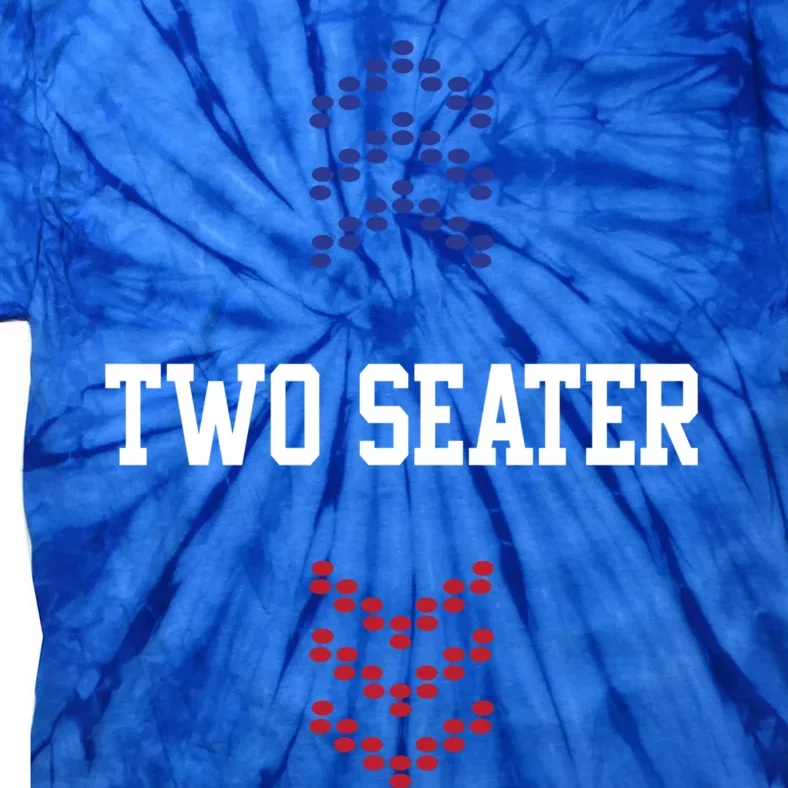 Two Seater 4th Of July Usa Flag Dad Joke Gift Tie-Dye T-Shirt