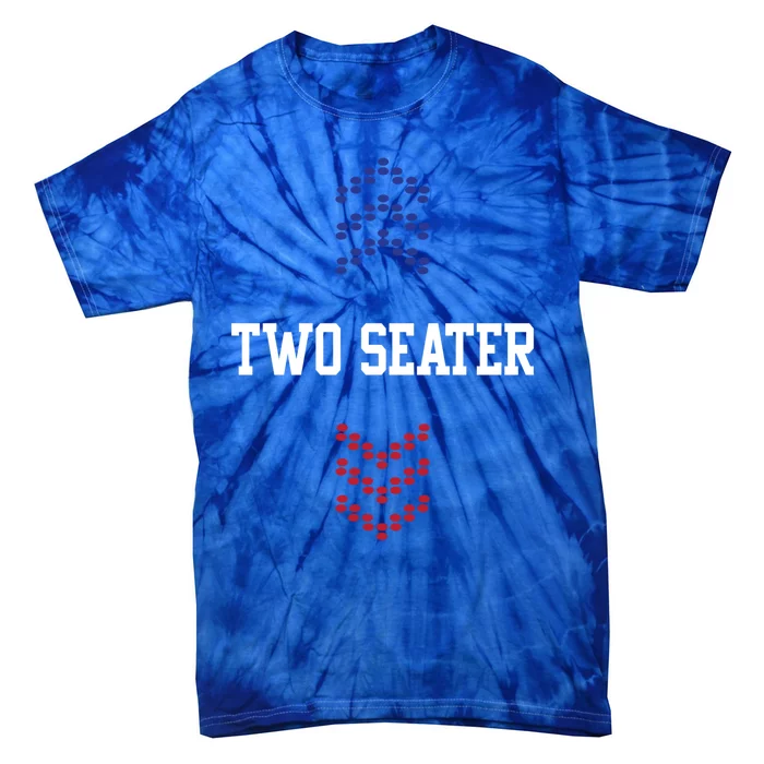 Two Seater 4th Of July Usa Flag Dad Joke Gift Tie-Dye T-Shirt